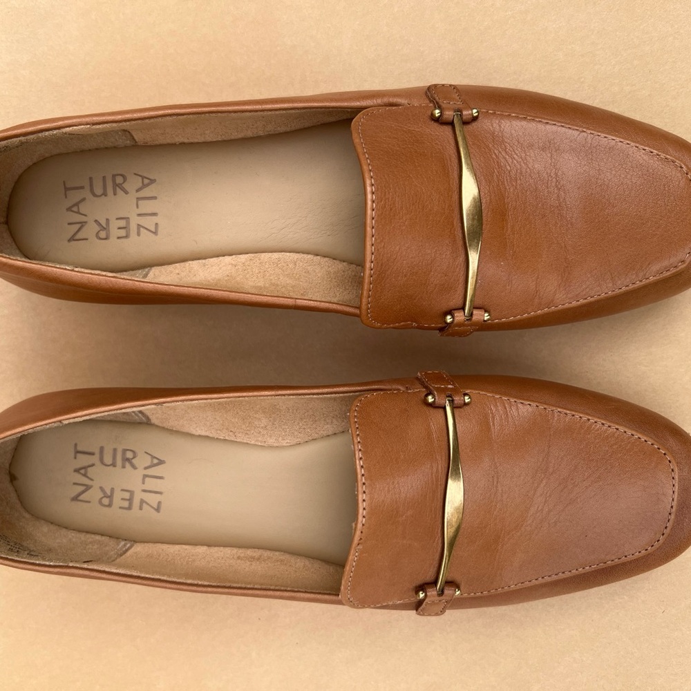 Naturalizer Brown Loafers with Gold Accent